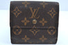 Authentic Louis Vuitton Monogram M61652 Porte Monnaie Billet Carte Credit K5886