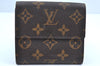 Authentic Louis Vuitton Monogram M61652 Porte Monnaie Billet Carte Credit K5886