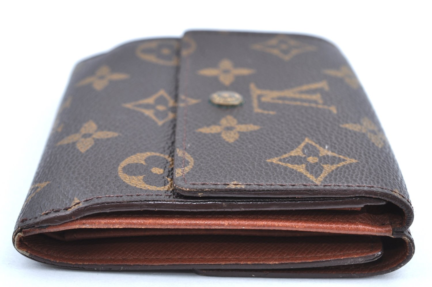 Authentic Louis Vuitton Monogram M61652 Porte Monnaie Billet Carte Credit K5886
