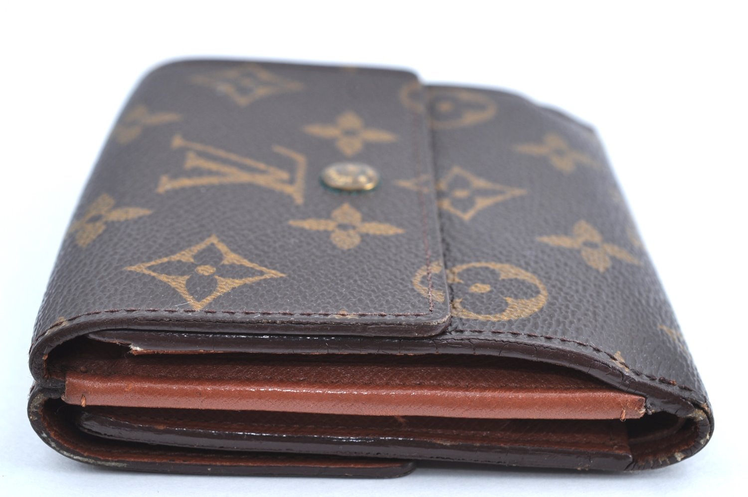 Authentic Louis Vuitton Monogram M61652 Porte Monnaie Billet Carte Credit K5886