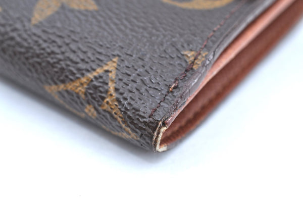 Authentic Louis Vuitton Monogram M61652 Porte Monnaie Billet Carte Credit K5886
