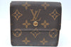 Authentic Louis Vuitton Monogram M61652 Porte Monnaie Billet Carte Credit K5888