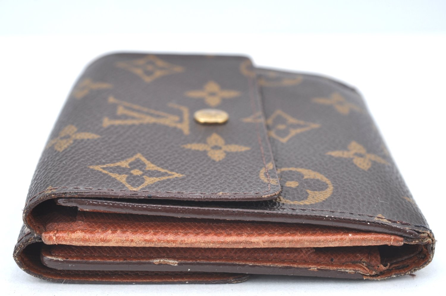 Authentic Louis Vuitton Monogram M61652 Porte Monnaie Billet Carte Credit K5888