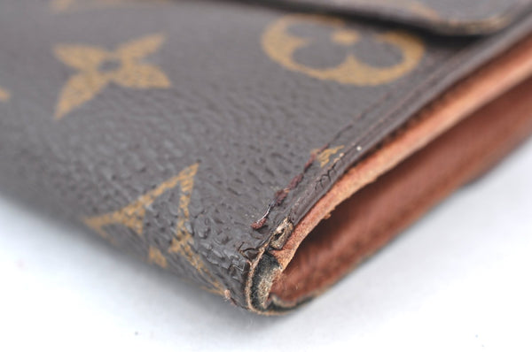 Authentic Louis Vuitton Monogram M61652 Porte Monnaie Billet Carte Credit K5888