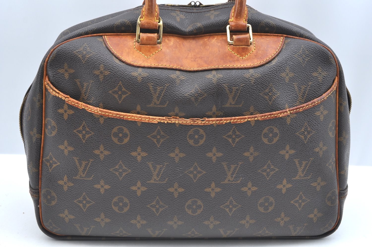 Authentic Louis Vuitton Monogram Deauville Hand Bag M47270 LV Junk K5891