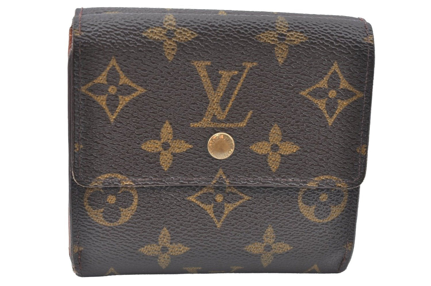 Authentic Louis Vuitton Monogram M61652 Porte Monnaie Billet Carte Credit K5893