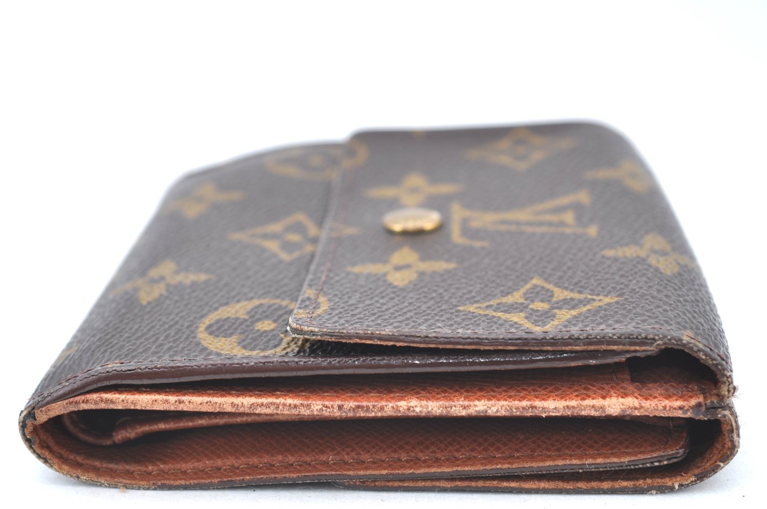 Authentic Louis Vuitton Monogram M61652 Porte Monnaie Billet Carte Credit K5893