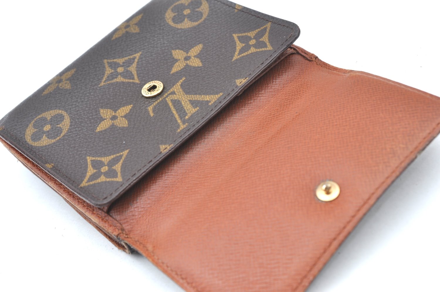 Authentic Louis Vuitton Monogram M61652 Porte Monnaie Billet Carte Credit K5893