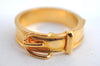 Authentic HERMES Scarf Ring Boucle Sellier Belt Design Gold Tone K5898