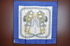 Authentic HERMES Carre 90 Scarf "BRIDES de GALA par" Silk Blue K5899