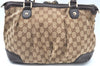 Authentic GUCCI Sukey 2Way Shoulder Tote Bag GG Canvas Leather Brown K5900