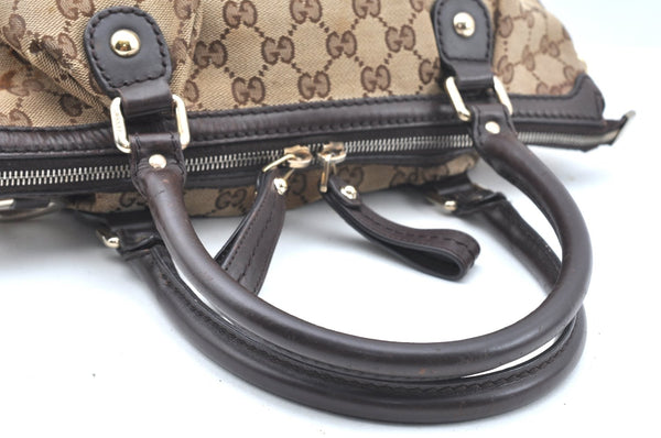 Authentic GUCCI Sukey 2Way Shoulder Tote Bag GG Canvas Leather Brown K5900