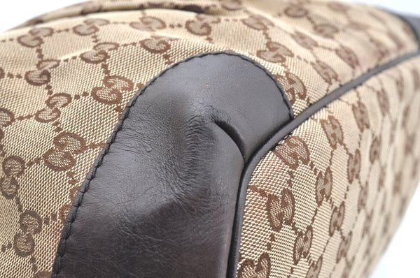 Authentic GUCCI Sukey 2Way Shoulder Tote Bag GG Canvas Leather Brown K5900