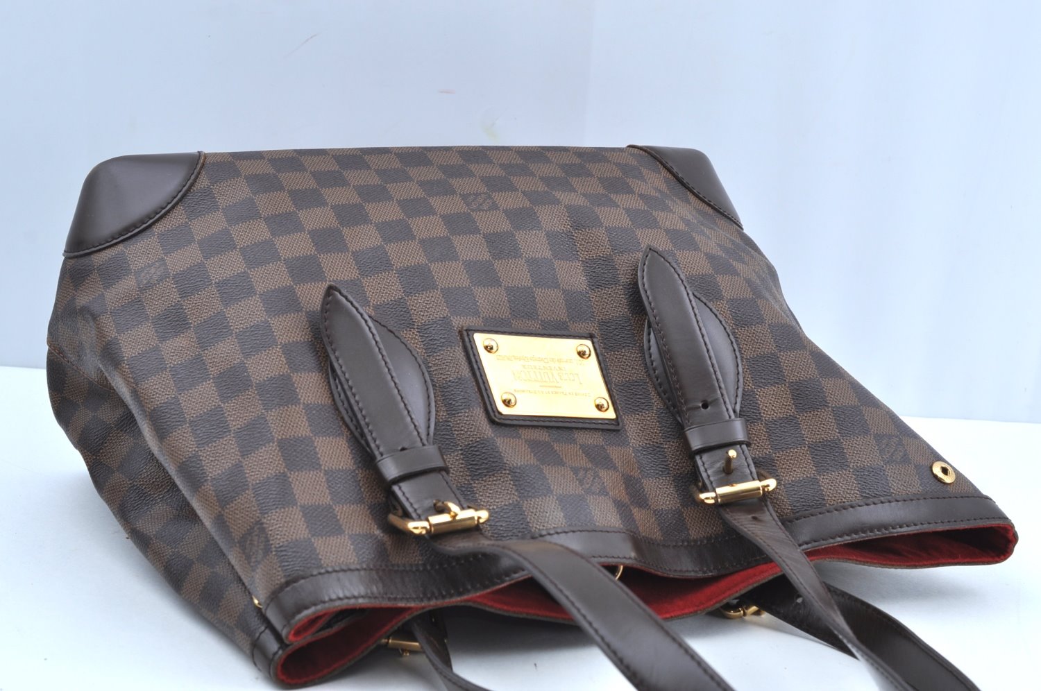 Authentic Louis Vuitton Damier Hampstead MM Shoulder Tote Bag N51204 LV K5903