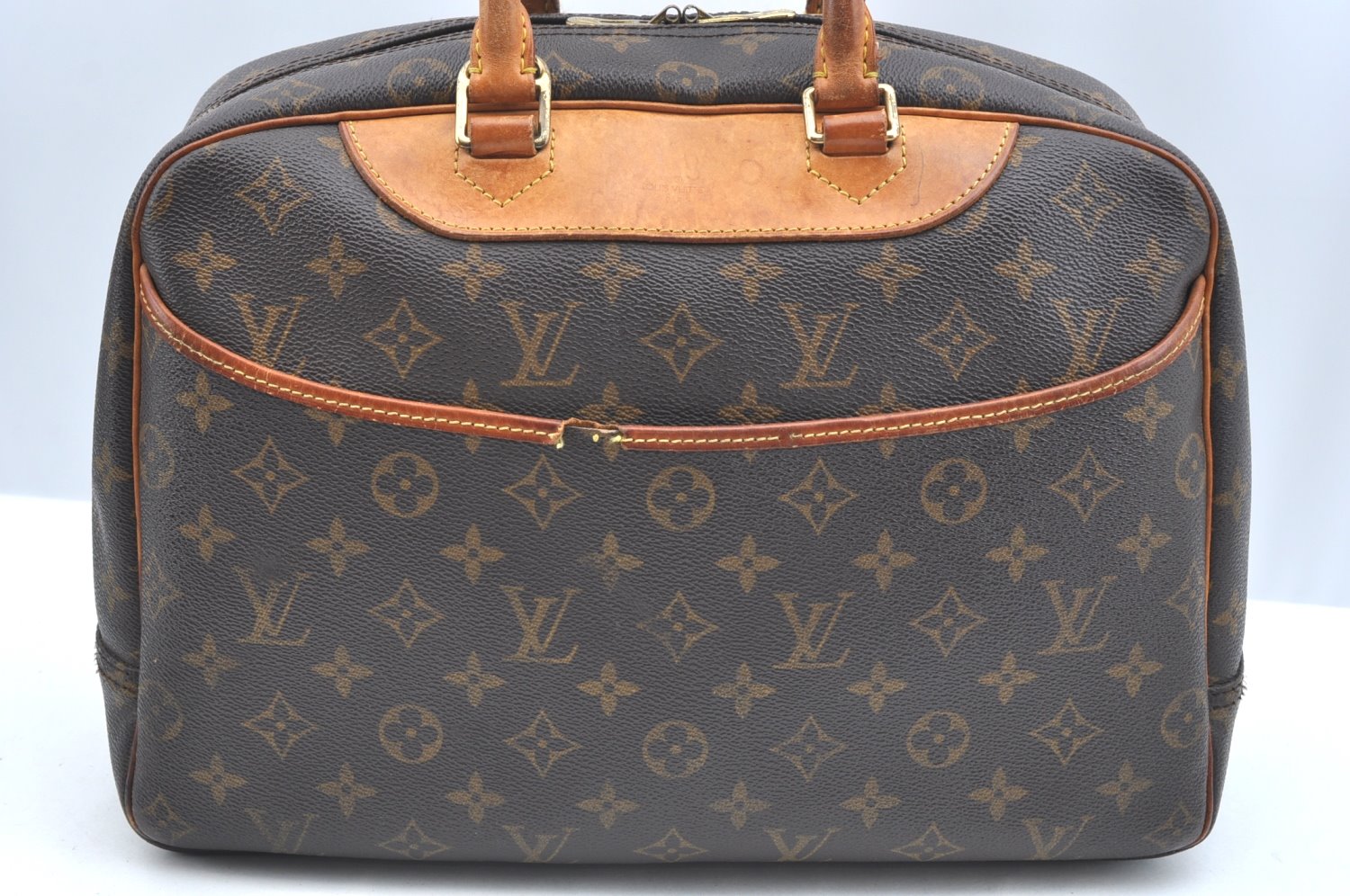 Authentic Louis Vuitton Monogram Deauville Hand Bag M47270 LV K5918
