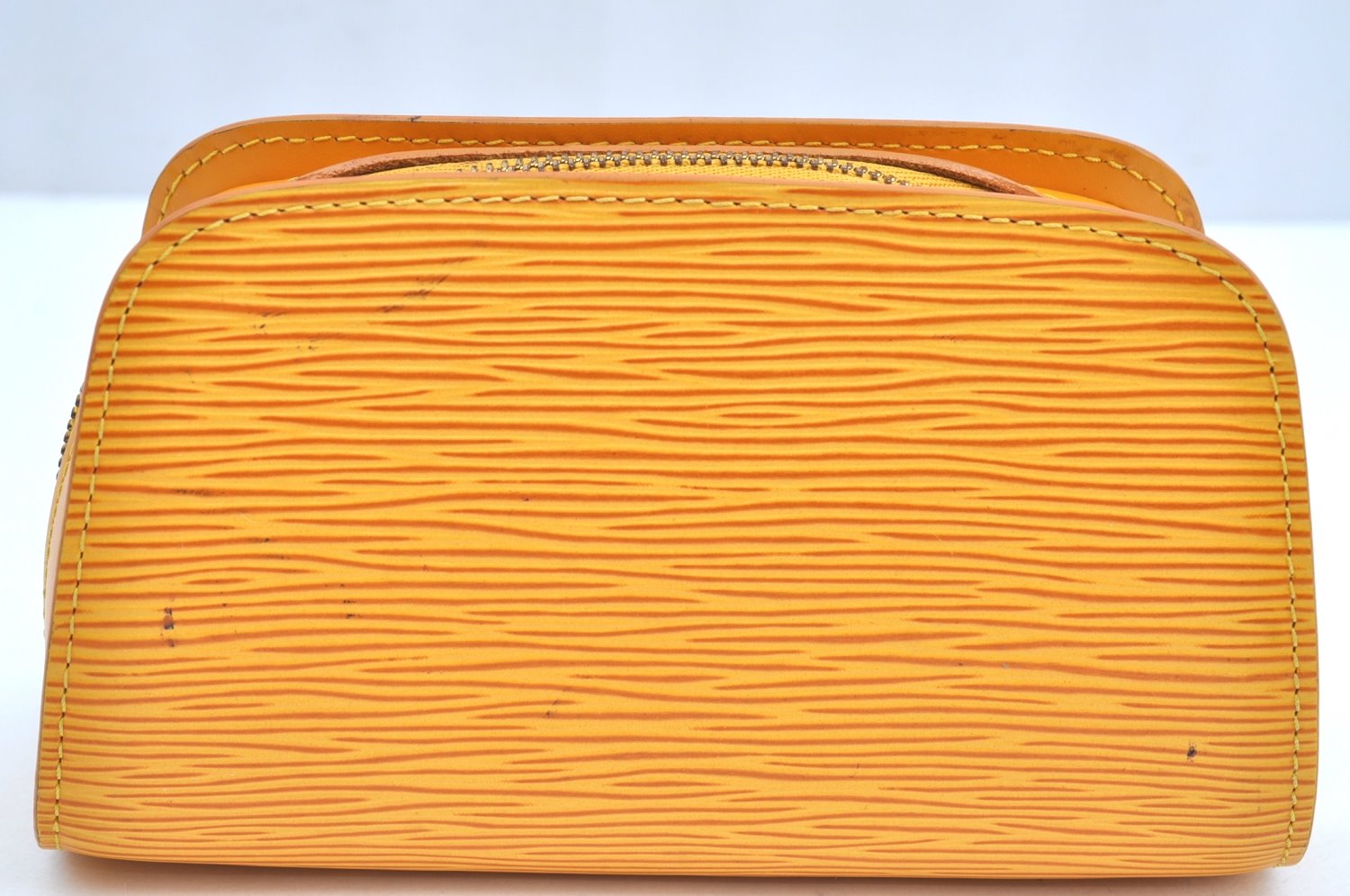 Authentic Louis Vuitton Epi Dauphine Cosmetic Pouch Yellow M48449 LV Junk K5925