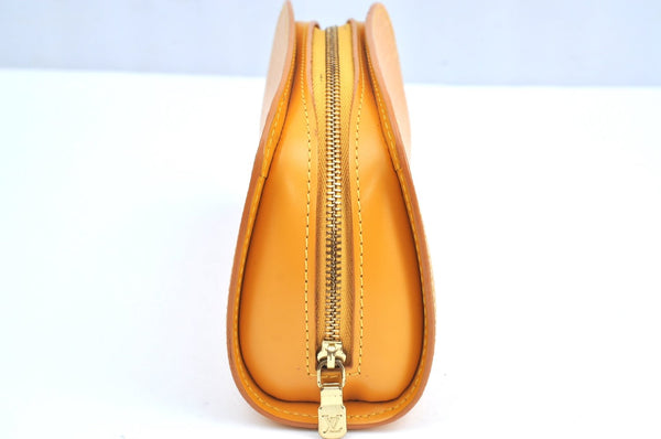 Authentic Louis Vuitton Epi Dauphine Cosmetic Pouch Yellow M48449 LV Junk K5925