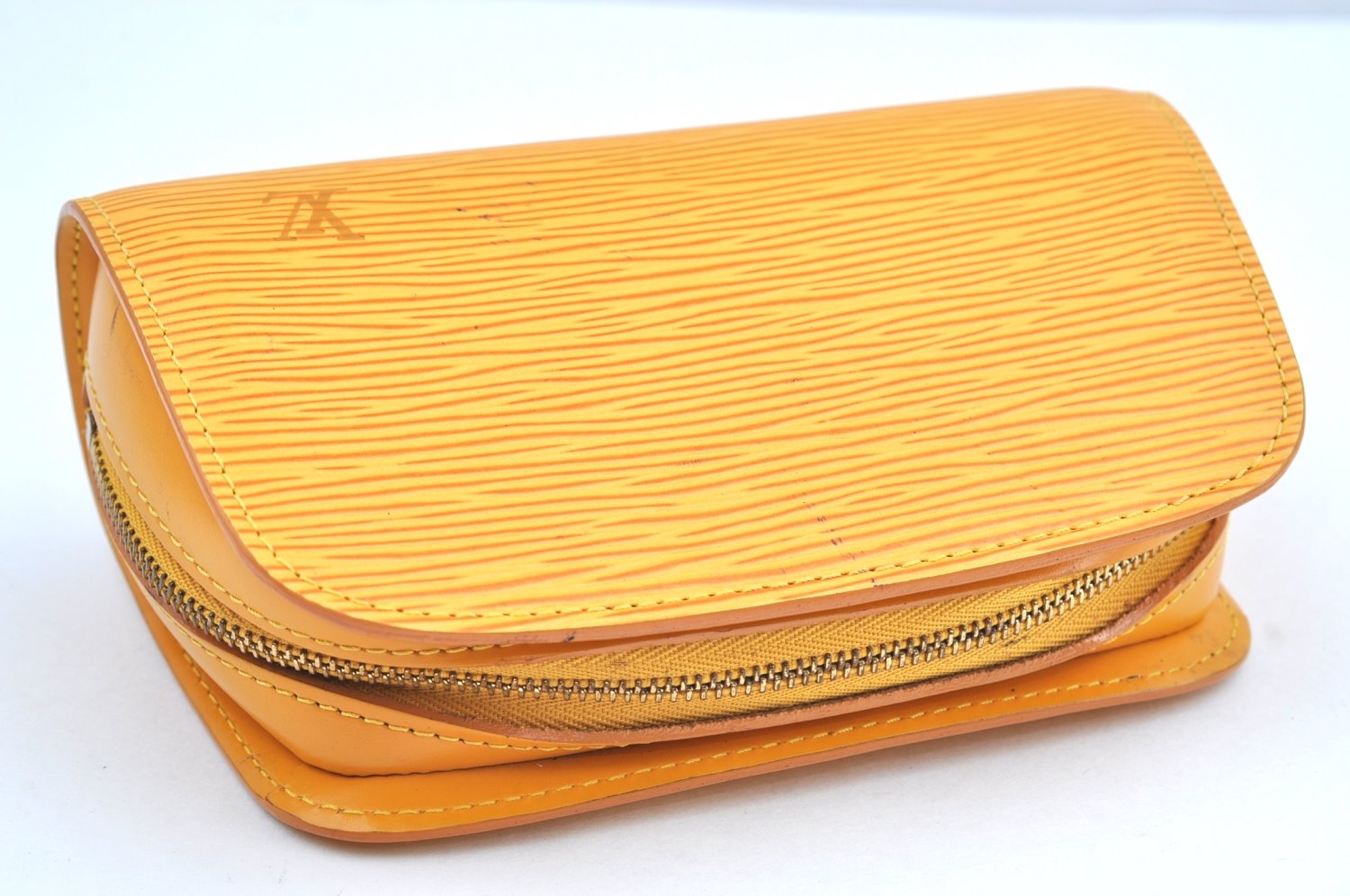 Authentic Louis Vuitton Epi Dauphine Cosmetic Pouch Yellow M48449 LV Junk K5925