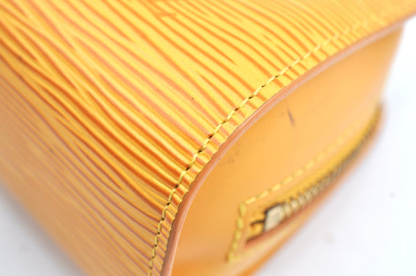 Authentic Louis Vuitton Epi Dauphine Cosmetic Pouch Yellow M48449 LV Junk K5925