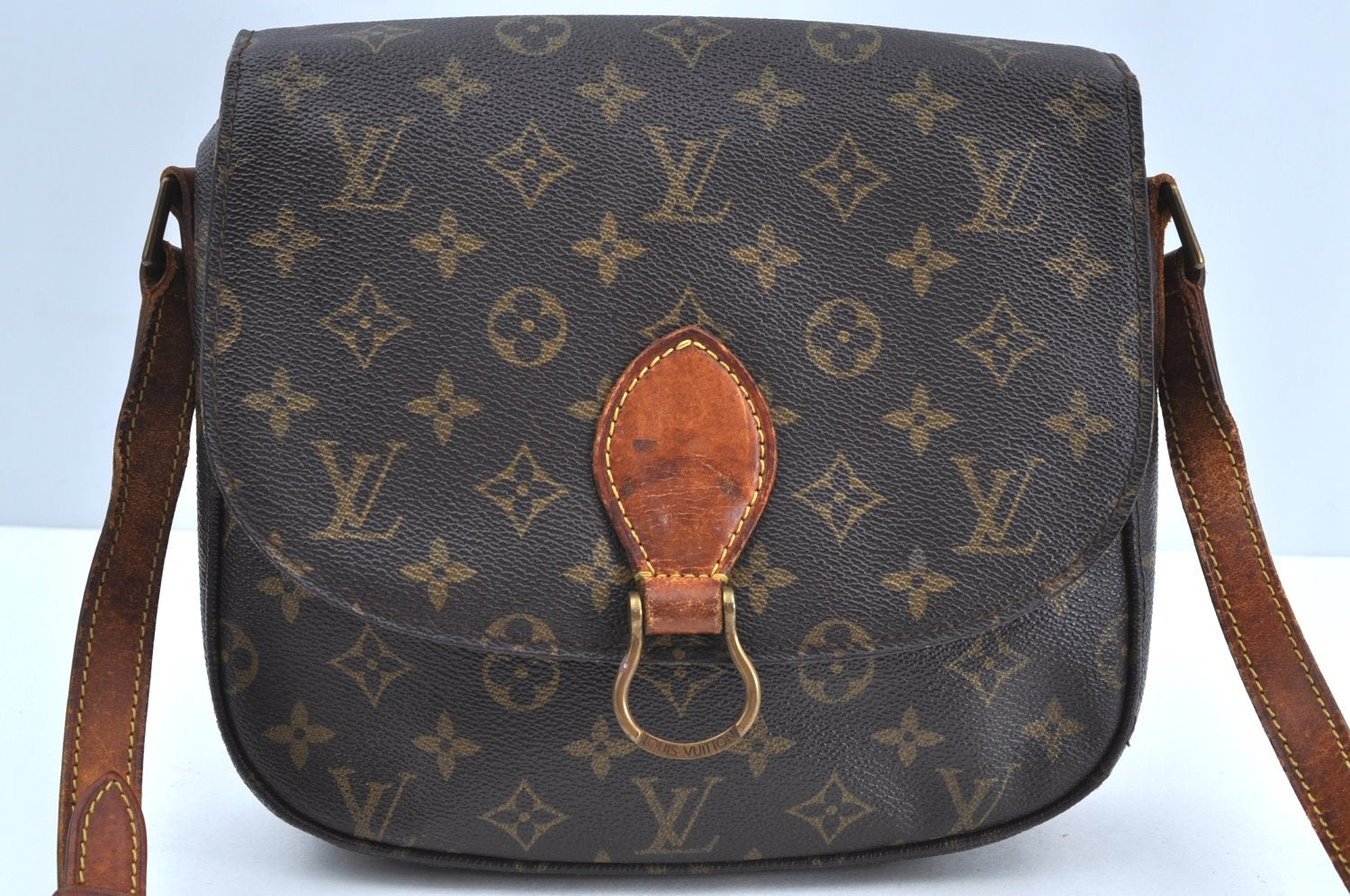 Authentic Louis Vuitton Monogram Saint Cloud GM M51242 Shoulder Cross Bag K5935