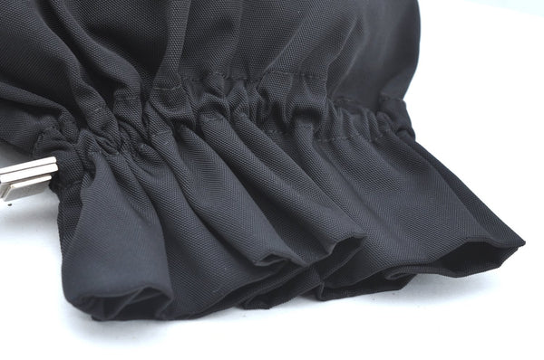 Authentic GUCCI Vintage Drawstring Pouch Purse Nylon Leather Black K5936