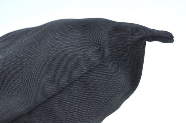 Authentic GUCCI Vintage Drawstring Pouch Purse Nylon Leather Black K5936