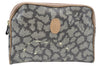 Authentic YVES SAINT LAURENT Clutch Hand Bag Purse PVC Leather Gray K5937