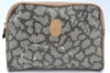 Authentic YVES SAINT LAURENT Clutch Hand Bag Purse PVC Leather Gray K5937