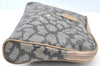 Authentic YVES SAINT LAURENT Clutch Hand Bag Purse PVC Leather Gray K5937