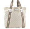 Authentic GUCCI Vintage Shoulder Tote Bag GG Canvas Leather 189669 White K5944