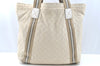 Authentic GUCCI Vintage Shoulder Tote Bag GG Canvas Leather 189669 White K5944