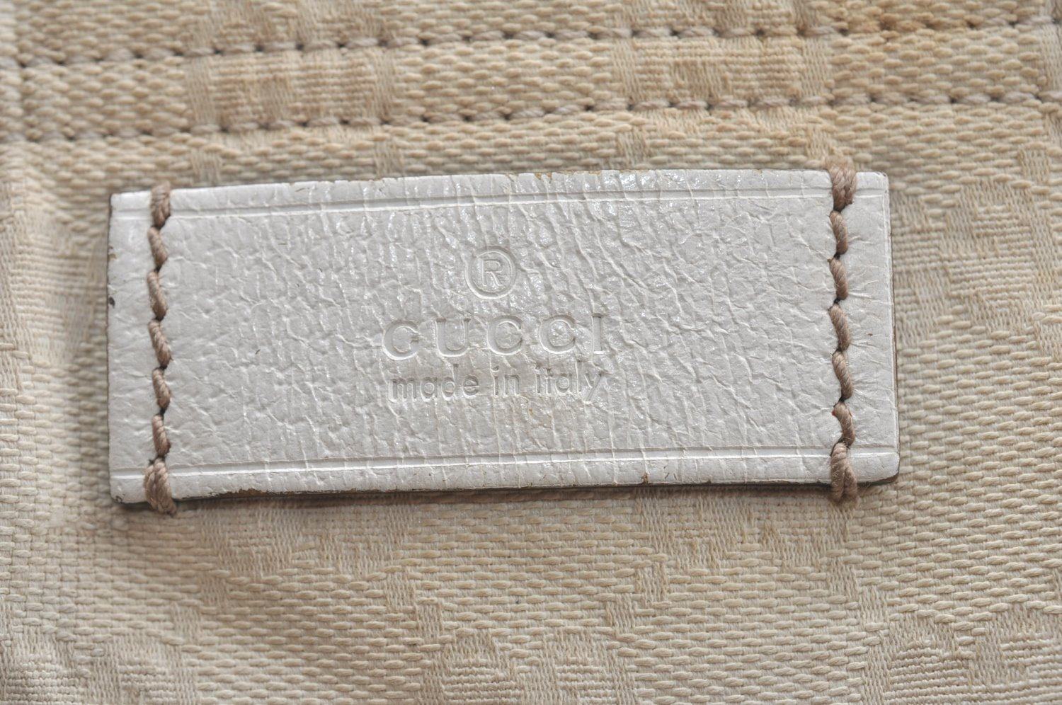 Authentic GUCCI Vintage Shoulder Tote Bag GG Canvas Leather 189669 White K5944