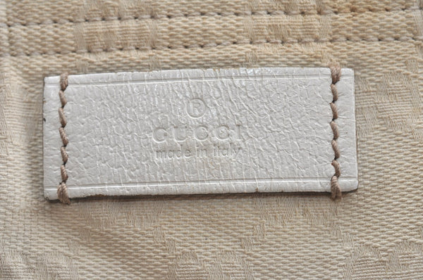 Authentic GUCCI Vintage Shoulder Tote Bag GG Canvas Leather 189669 White K5944