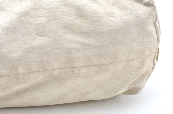 Authentic GUCCI Vintage Shoulder Tote Bag GG Canvas Leather 189669 White K5944