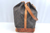 Authentic Louis Vuitton Monogram Noe Shoulder Drawstring Bag M42224 LV K5950