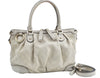 Authentic GUCCI Sukey Guccissima 2Way Shoulder Tote Bag GG Leather White K5953