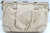 Authentic GUCCI Sukey Guccissima 2Way Shoulder Tote Bag GG Leather White K5953
