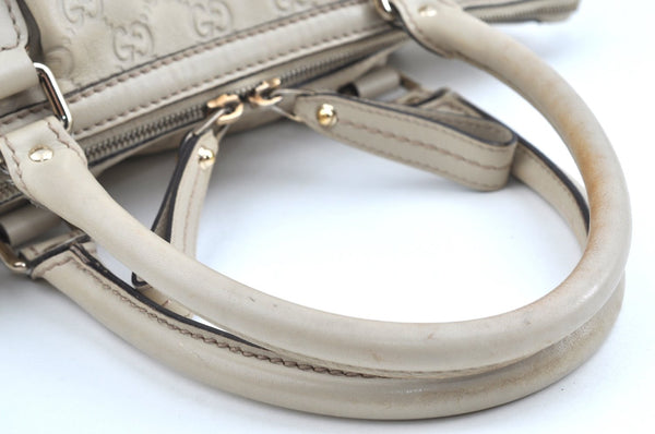 Authentic GUCCI Sukey Guccissima 2Way Shoulder Tote Bag GG Leather White K5953