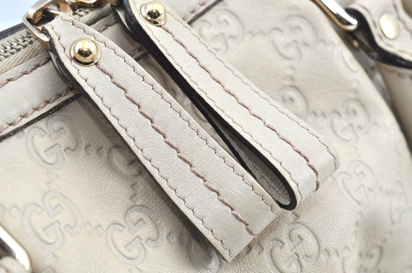 Authentic GUCCI Sukey Guccissima 2Way Shoulder Tote Bag GG Leather White K5953