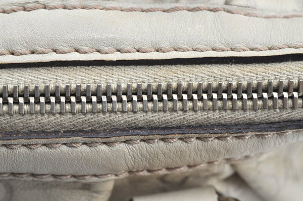 Authentic GUCCI Sukey Guccissima 2Way Shoulder Tote Bag GG Leather White K5953