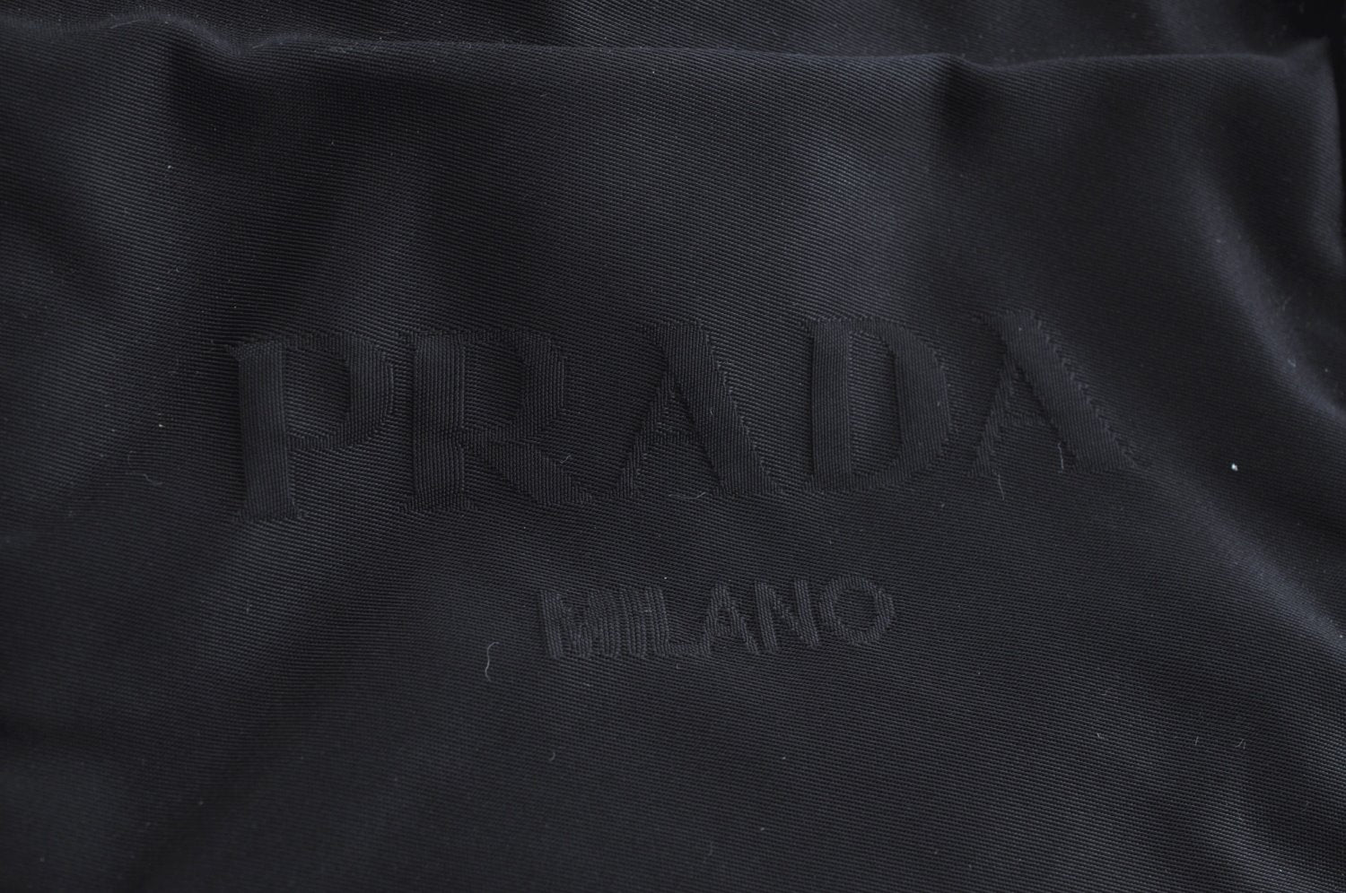 Authentic PRADA Nylon Tessuto Leather Shoulder Tote Bag Black K5959