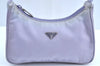 Authentic PRADA Vintage Nylon Tessuto Hand Bag Pouch Purse Purple K5964