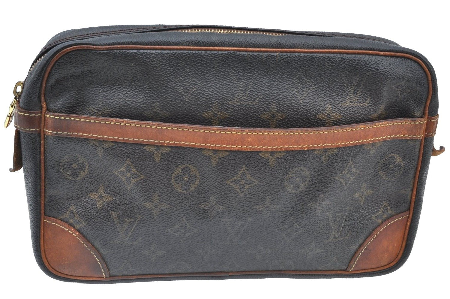 Authentic Louis Vuitton Monogram Compiegne 28 Clutch Hand Bag M51845 LV K5972