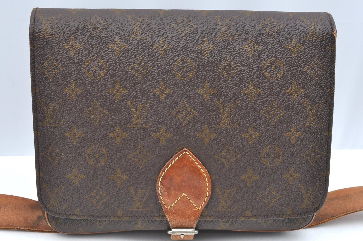 Auth Louis Vuitton Monogram Cartouchiere GM M51252 Shoulder Cross Bag Junk K5978