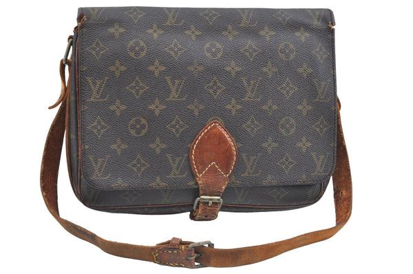 Authentic Louis Vuitton Monogram Cartouchiere GM Shoulder Bag Old Model K5979