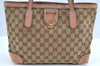 Authentic GUCCI Vintage Shoulder Tote Bag GG Canvas Leather 308604 Brown K5981