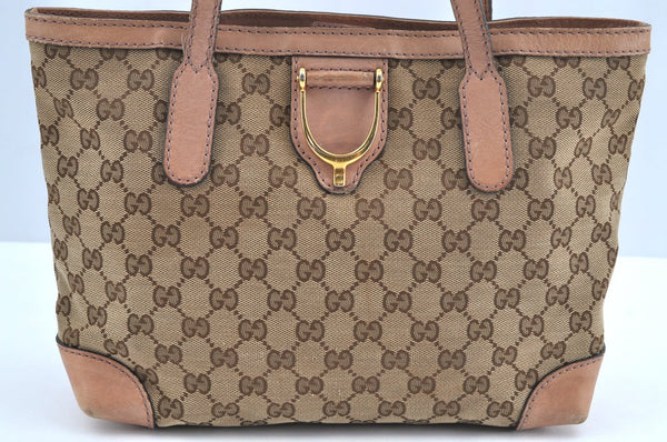Authentic GUCCI Vintage Shoulder Tote Bag GG Canvas Leather 308604 Brown K5981