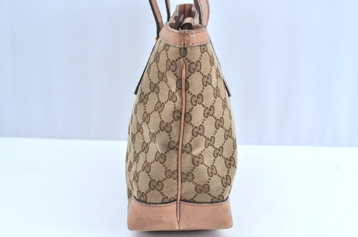 Authentic GUCCI Vintage Shoulder Tote Bag GG Canvas Leather 308604 Brown K5981