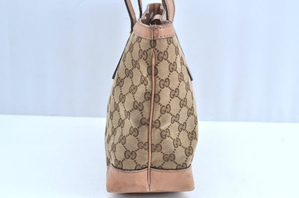 Authentic GUCCI Vintage Shoulder Tote Bag GG Canvas Leather 308604 Brown K5981
