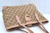 Authentic GUCCI Vintage Shoulder Tote Bag GG Canvas Leather 308604 Brown K5981